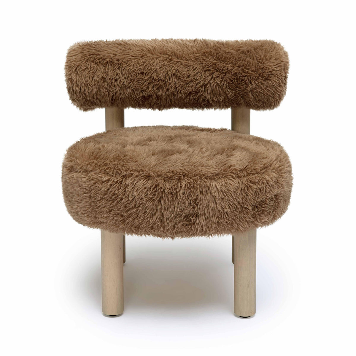 Carmel Dark Taupe Vegan Shearling Accent Chair | BeBoldFurniture