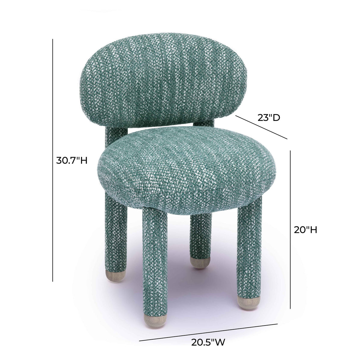 Manu Teal Nubby Performance Fabric Side Chair | BeBoldFurniture