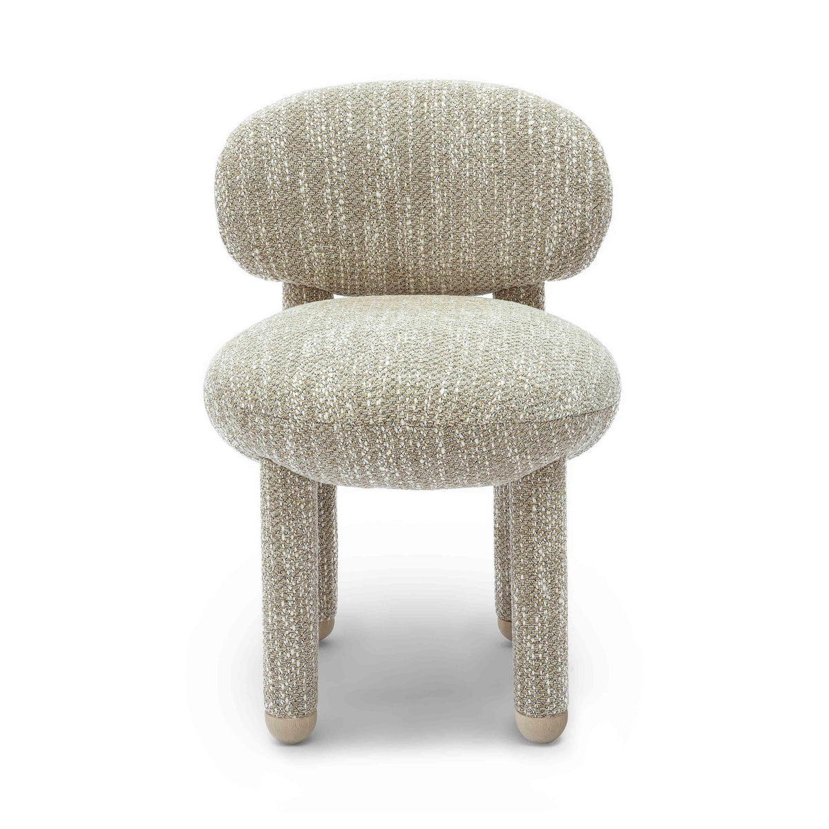 Manu Beige Nubby Performance Fabric Side Chair | BeBoldFurniture