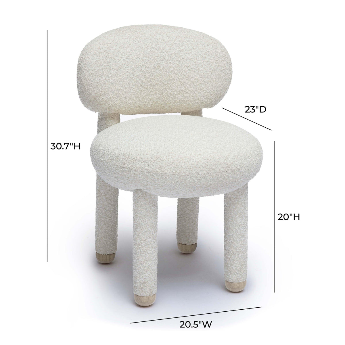 Manu Cream Performance Boucle Side Chair | BeBoldFurniture