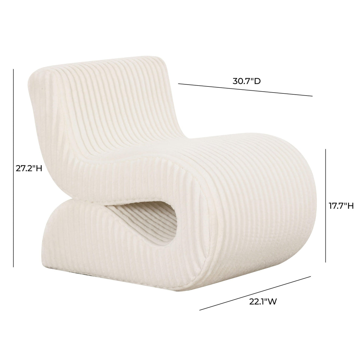 Senna Cream Oversized Corduroy Accent Chair | BeBoldFurniture