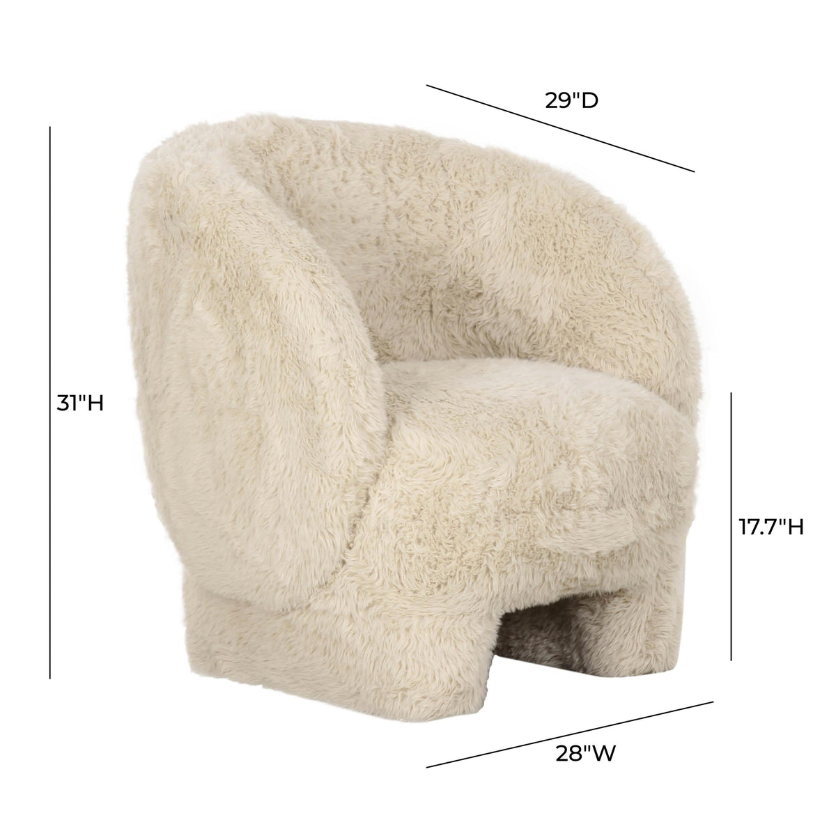 Kiki Natural Vegan Shearling Accent Chair | BeBoldFurniture