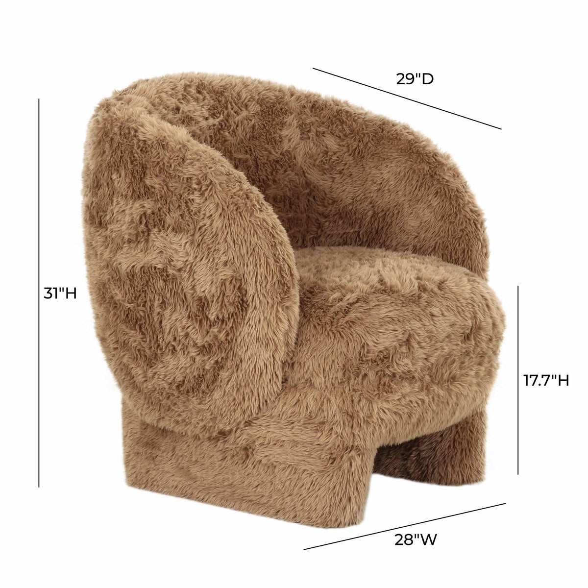 Kiki Dark Taupe Vegan Shearling Accent Chair | BeBoldFurniture