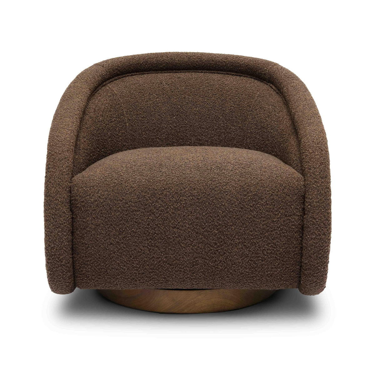 Rory Chocolate Brown Boucle Swivel Chair | BeBoldFurniture