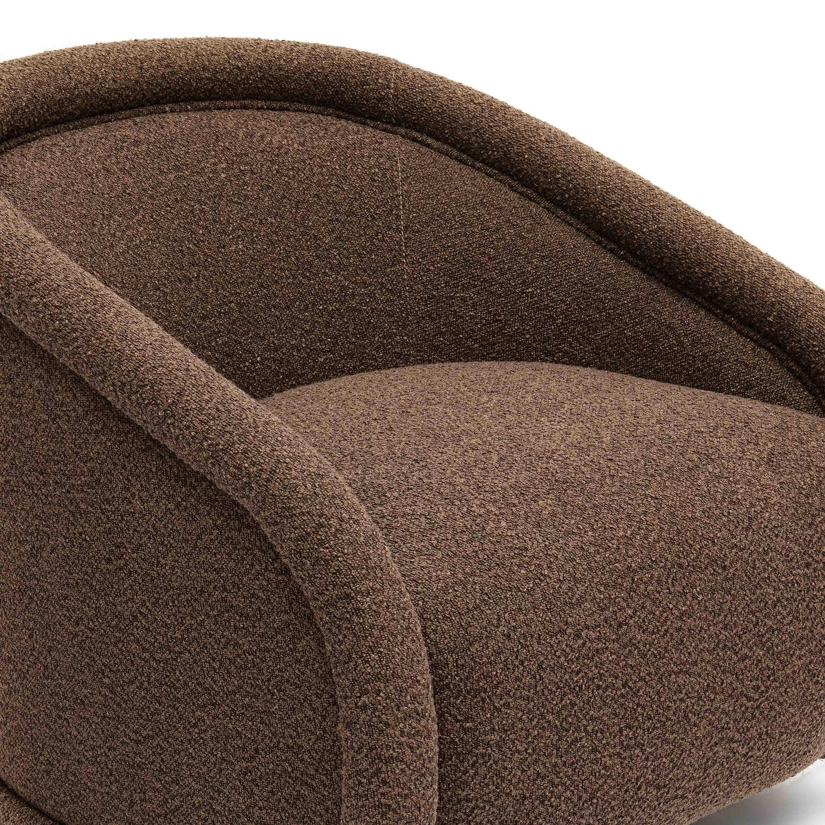 Rory Chocolate Brown Boucle Swivel Chair | BeBoldFurniture