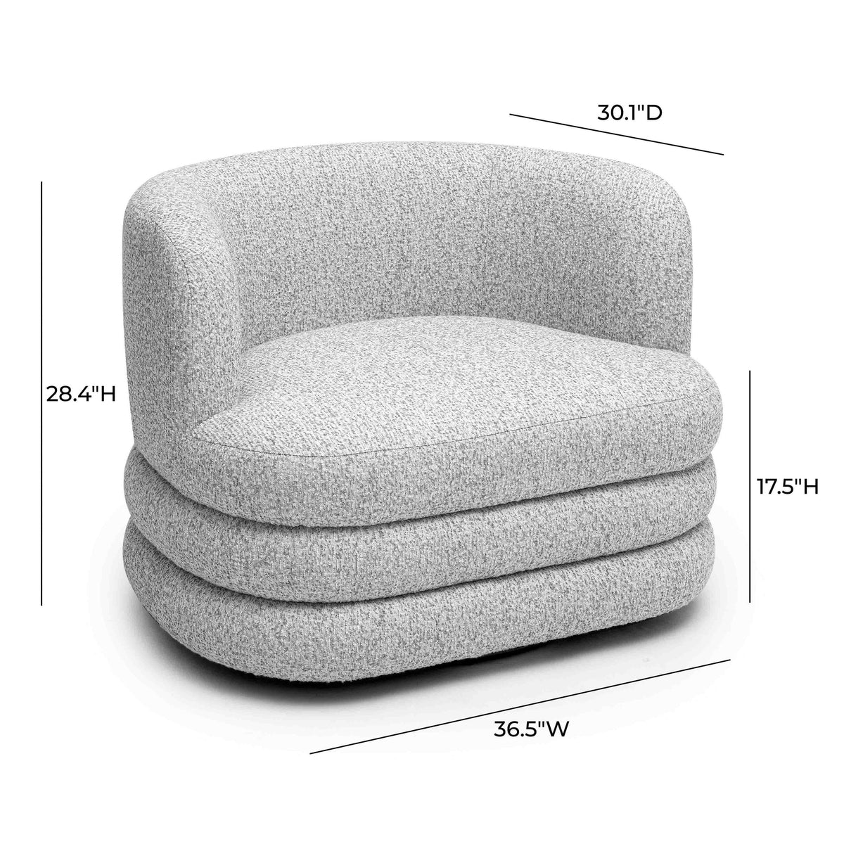 Astor Light Grey Swivel Hotel Lounge Chair | BeBoldFurniture