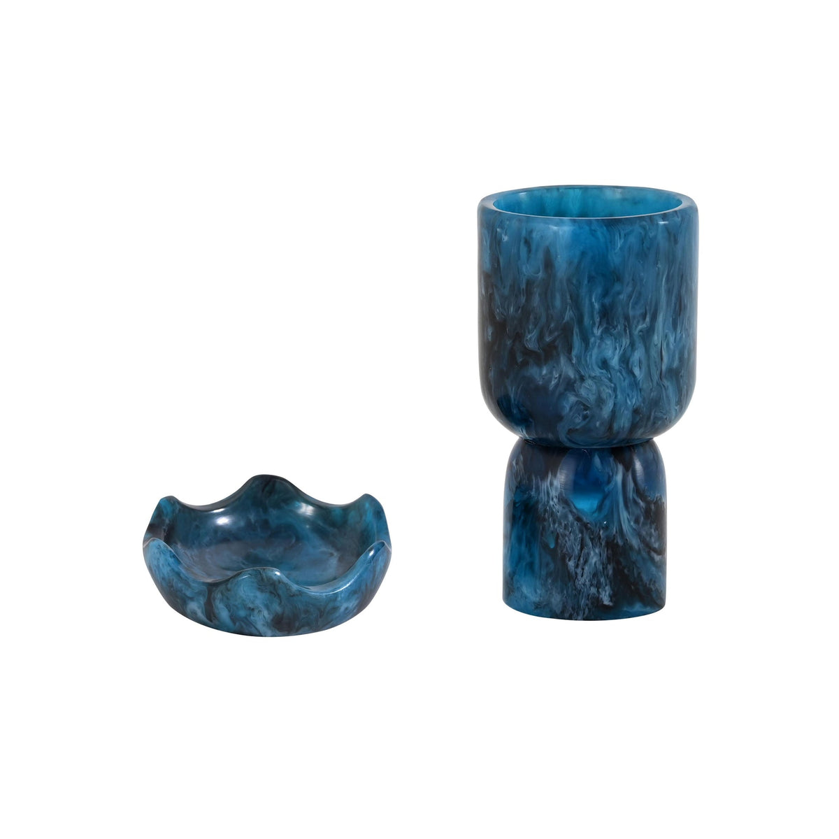 Platform Blue Swirl Resin Kiddush Cup | BeBoldFurniture