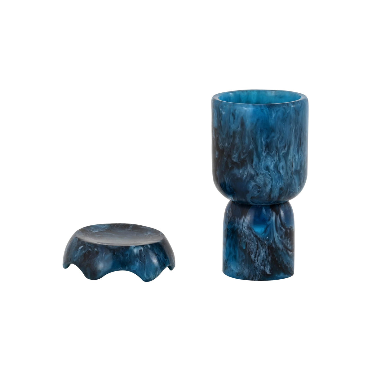 Platform Blue Swirl Resin Kiddush Cup | BeBoldFurniture