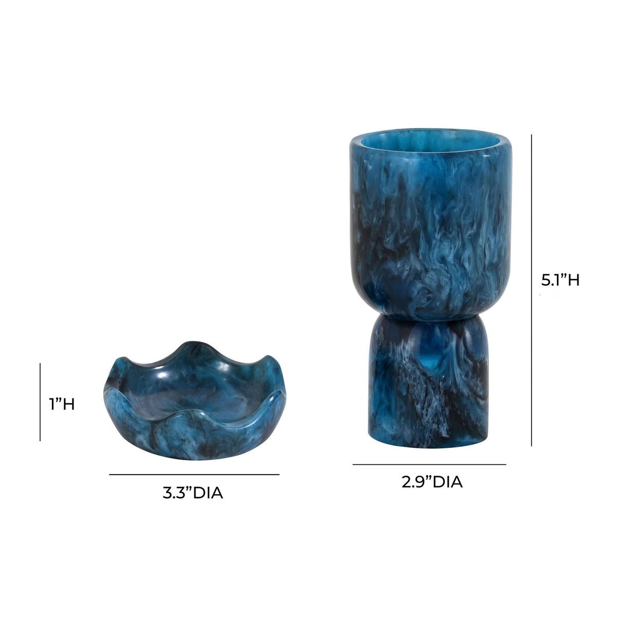 Platform Blue Swirl Resin Kiddush Cup | BeBoldFurniture