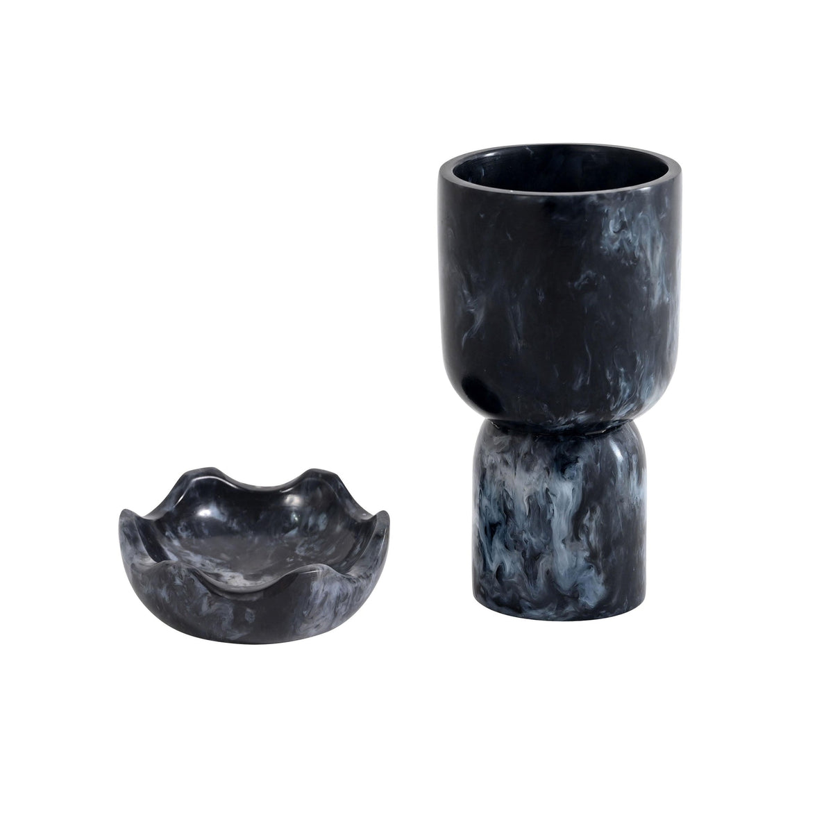 Platform Black Swirl Resin Kiddush Cup | BeBoldFurniture