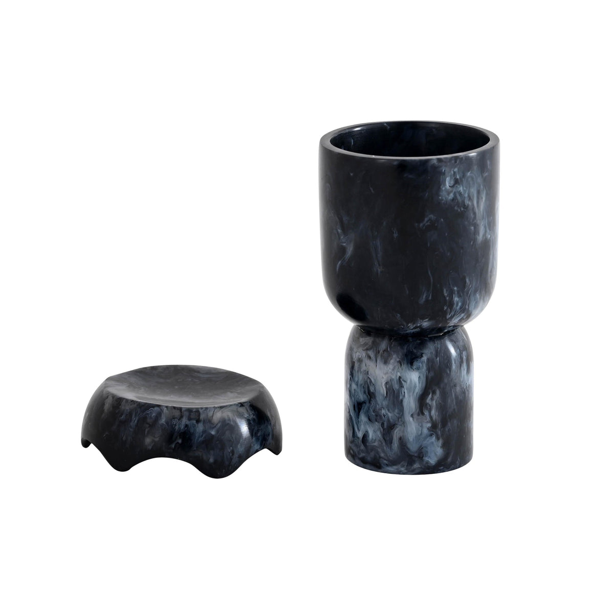 Platform Black Swirl Resin Kiddush Cup | BeBoldFurniture