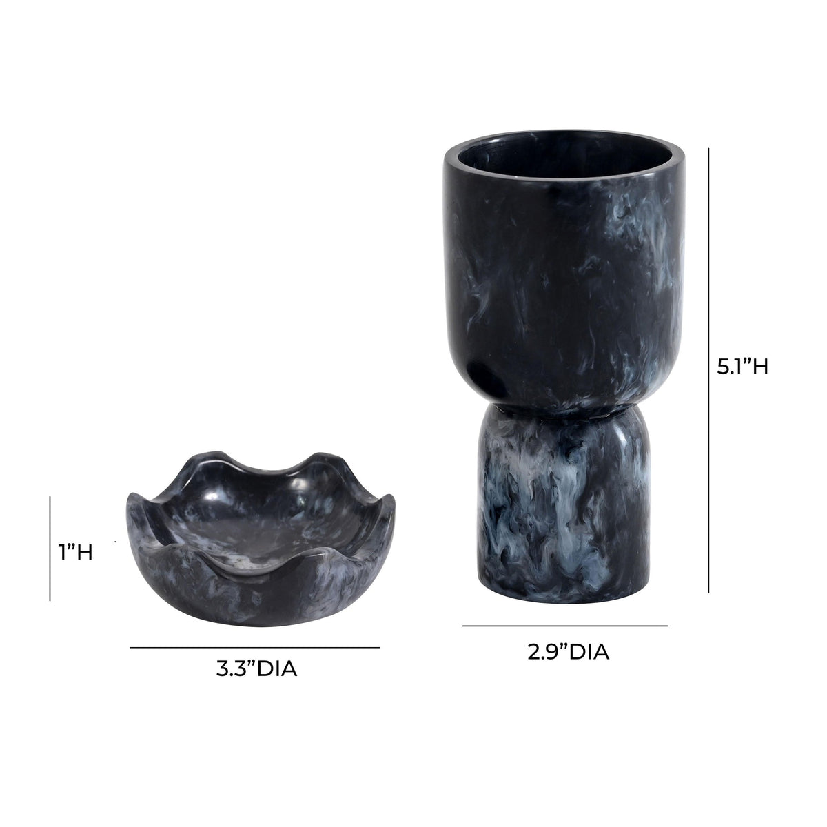 Platform Black Swirl Resin Kiddush Cup | BeBoldFurniture