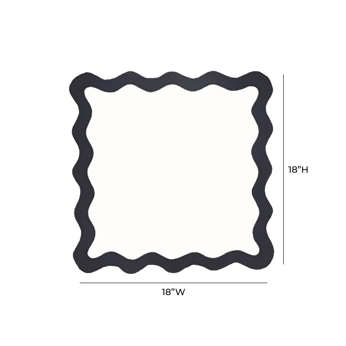 Scalloped Edge Black and White Cotton Placemat - Set of 4 | BeBoldFurniture