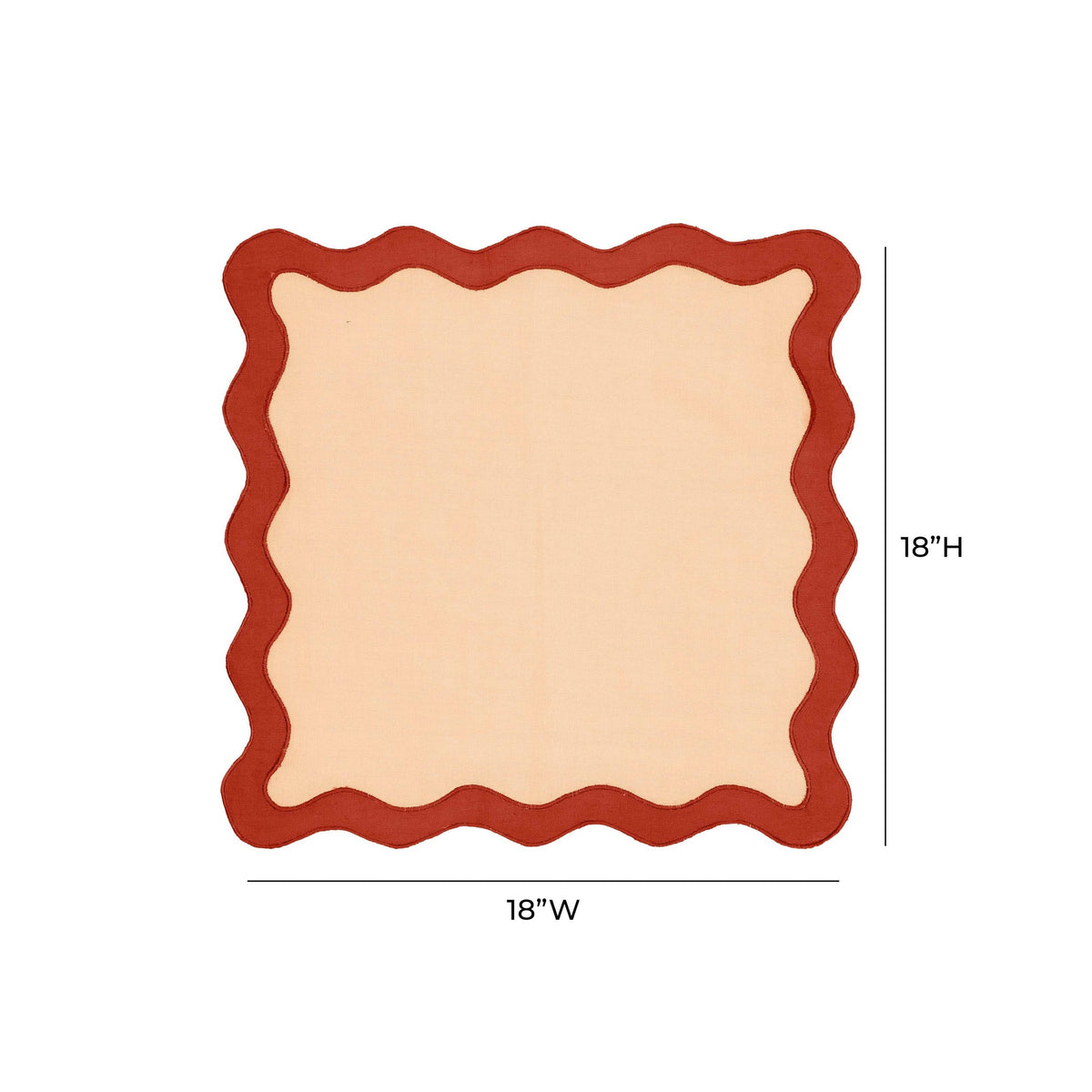 Scalloped Edge Rust and Orange Cotton Placemat - Set of 4 | BeBoldFurniture