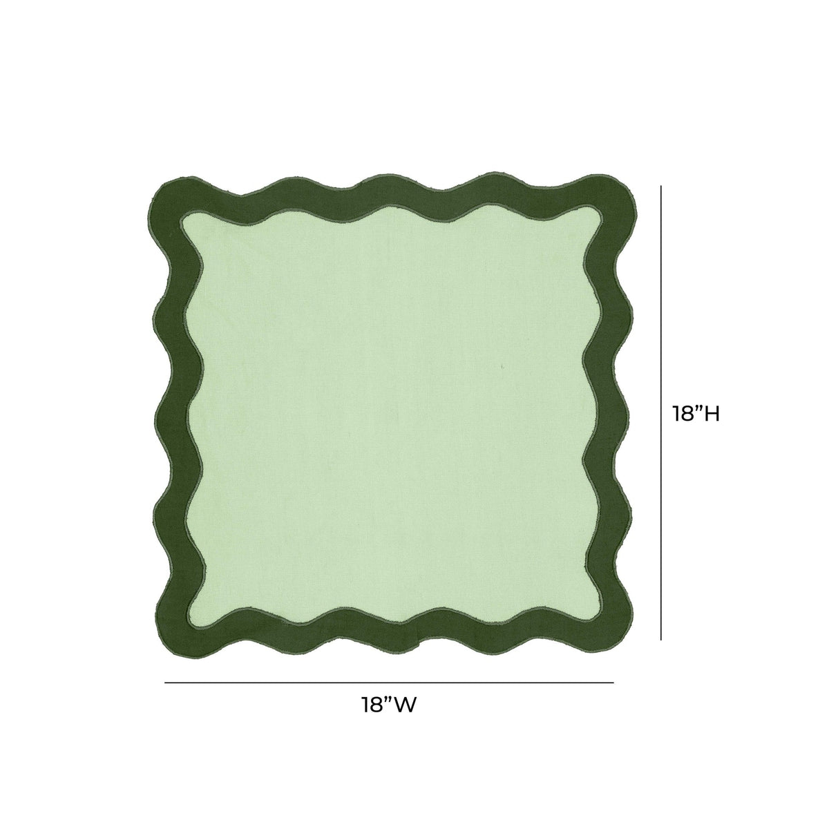 Scalloped Edge Olive Green Cotton Placemat - Set of 4 | BeBoldFurniture
