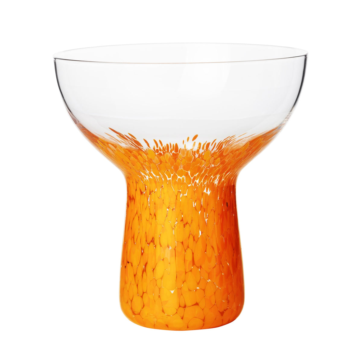 Dottie Clear Orange Dots Handblown Cocktail Glass - Set of 4 | BeBoldFurniture