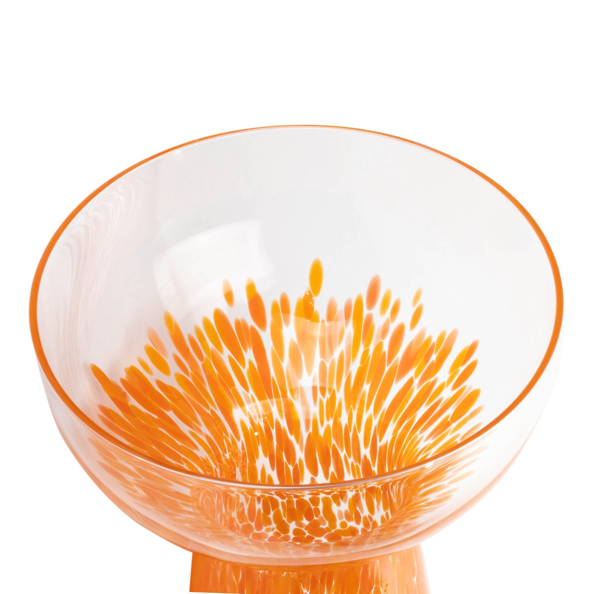 Dottie Clear Orange Dots Handblown Cocktail Glass - Set of 4 | BeBoldFurniture