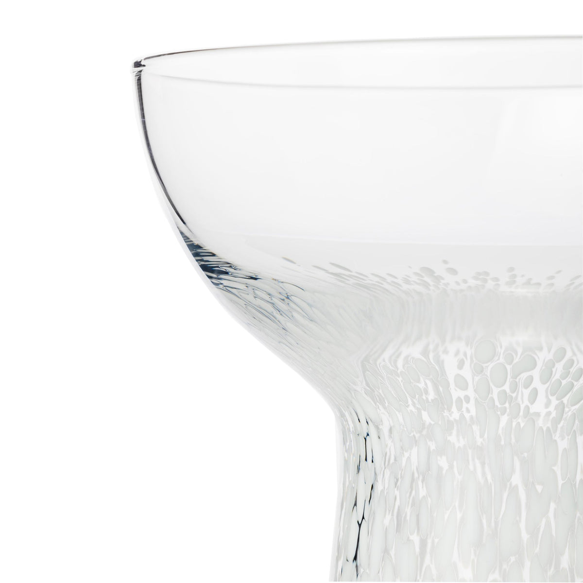 Dottie Clear White Dots Handblown Cocktail Glass - Set of 4 | BeBoldFurniture