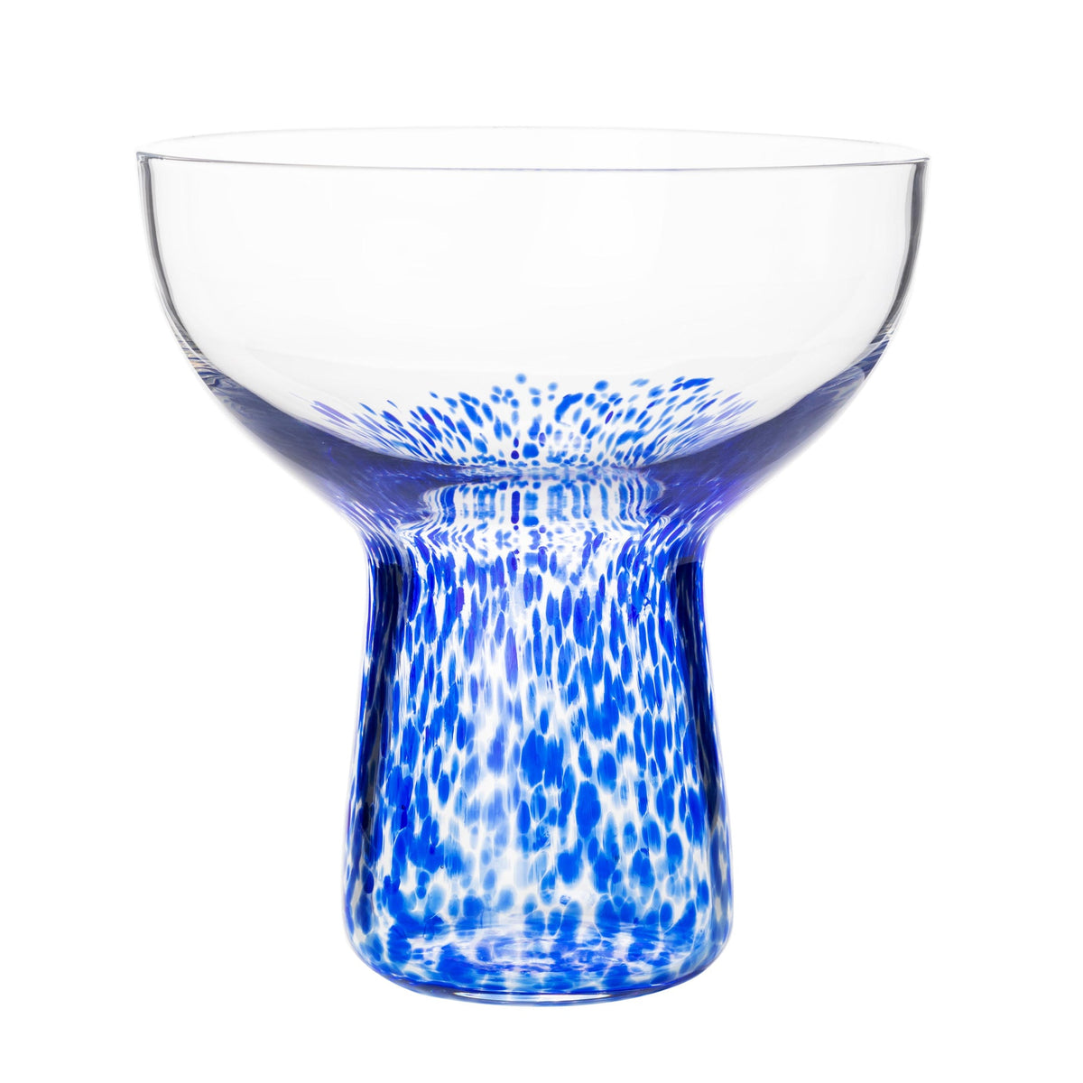 Dottie Blue Dots Handblown Cocktail Glass - Set of 4 | BeBoldFurniture