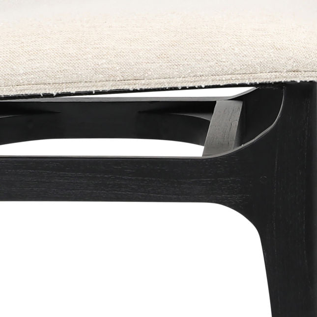 Silva Dining Chair Off White Boucle and Black | BeBoldFurniture