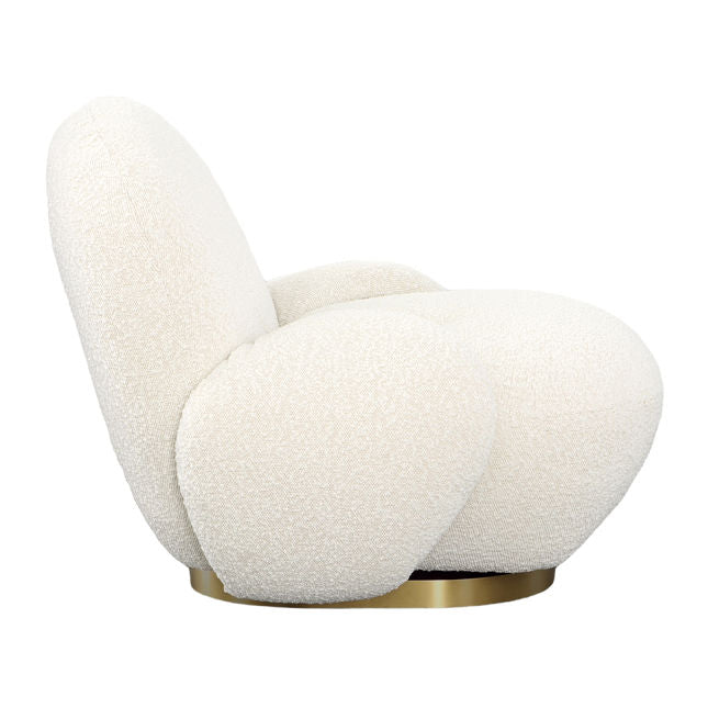 Kass Swivel Chair Cream | BeBoldFurniture