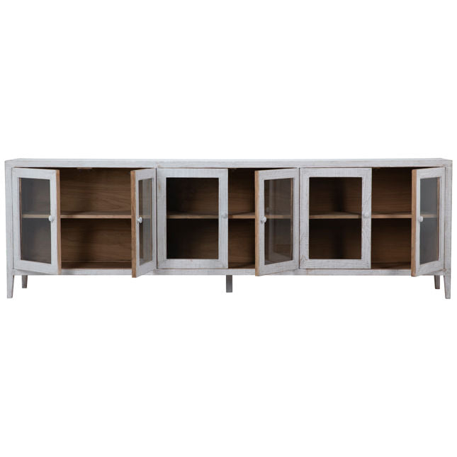 Agno Sideboard Whitewash Six Door | BeBoldFurniture