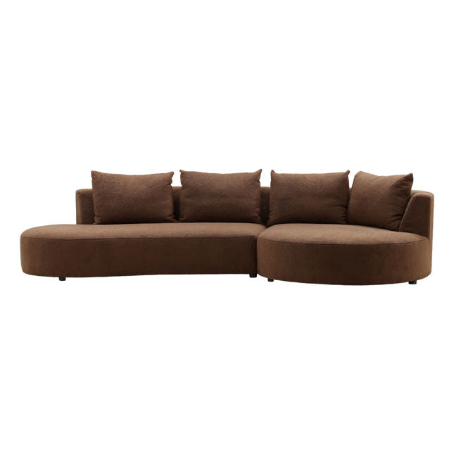 Sonia Sectional Right Side Chaise Brown | BeBoldFurniture