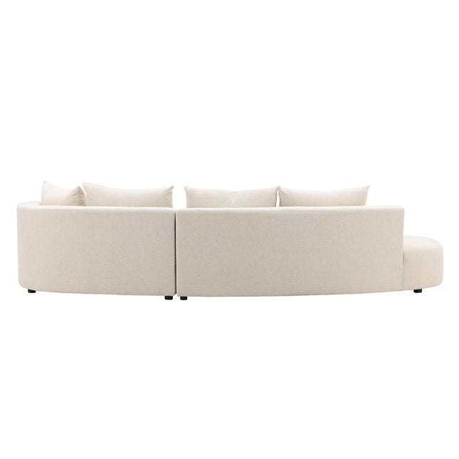 Sonia Sectional Right Side Chaise Cream | BeBoldFurniture