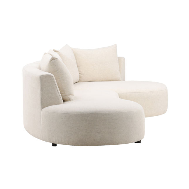 Sonia Sectional Right Side Chaise Cream | BeBoldFurniture