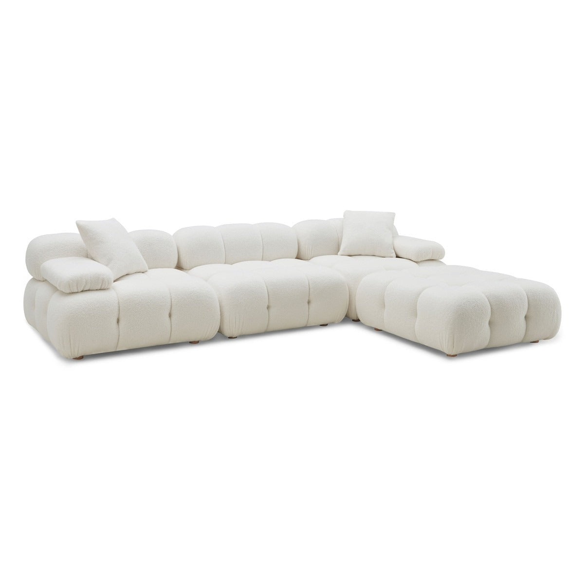 Calliope Cream Vegan Shearling 4-piece Modular Sectional | BeBoldFurniture