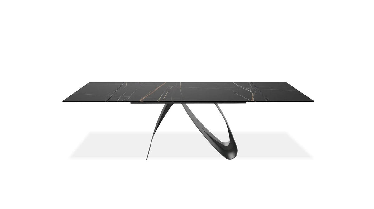 Signature 110" Extension Dining Table In Safari Black | BeBoldFurniture