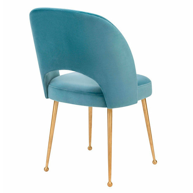 Swell Sea Blue Velvet Chair - Be Bold Furniture