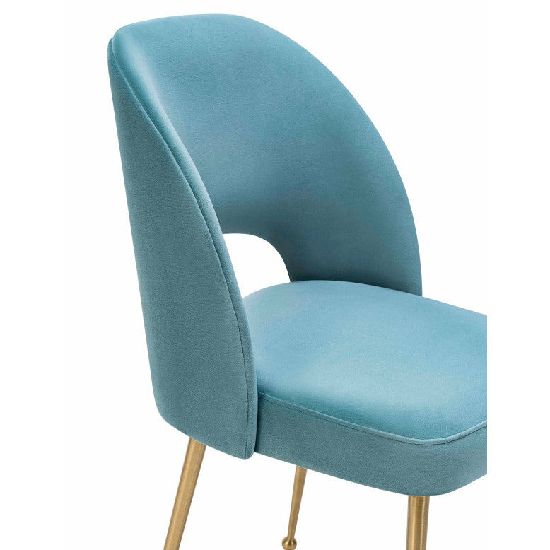 Swell Sea Blue Velvet Chair - Be Bold Furniture