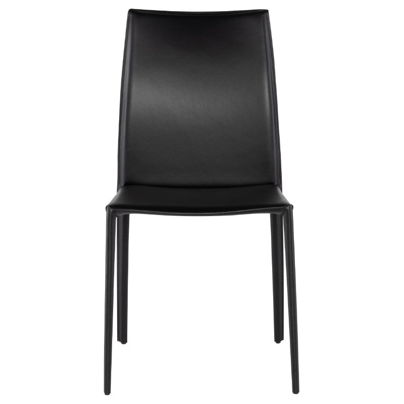 Sienna Dining Chair Black Leather 18″ - Be Bold Furniture