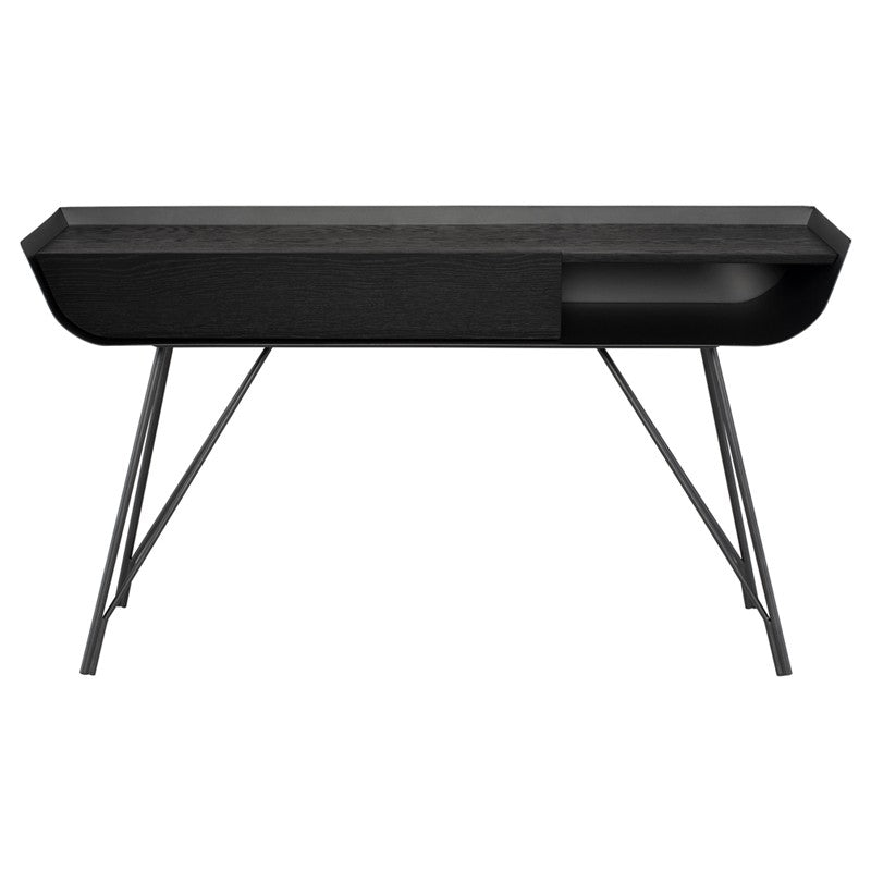 Noori Console Table Onyx Veneer/Titanium Steel 59″ - Be Bold Furniture