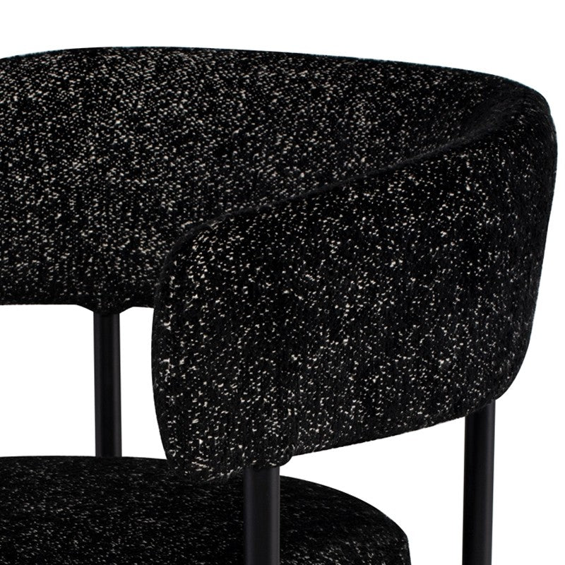 Cassia Dinin Chair Salt And Pepper/Matte Black 23.3″ - Be Bold Furniture
