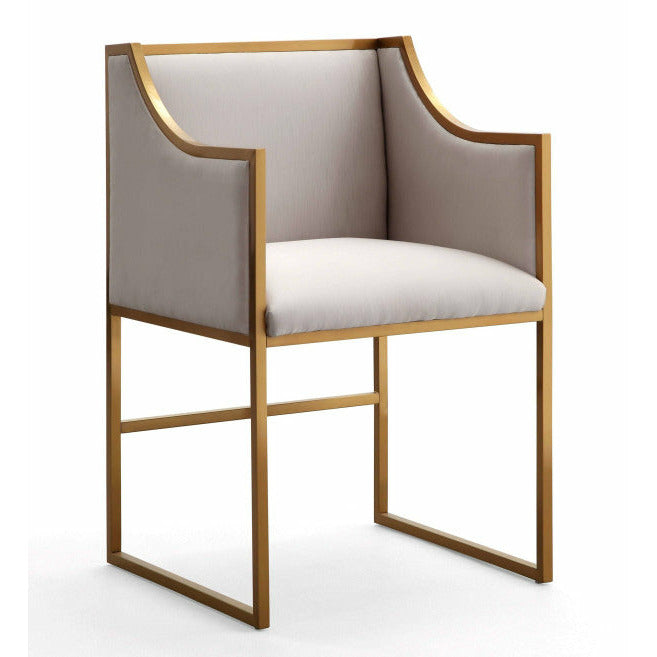 Atara Cream Velvet Gold Chair - Be Bold Furniture