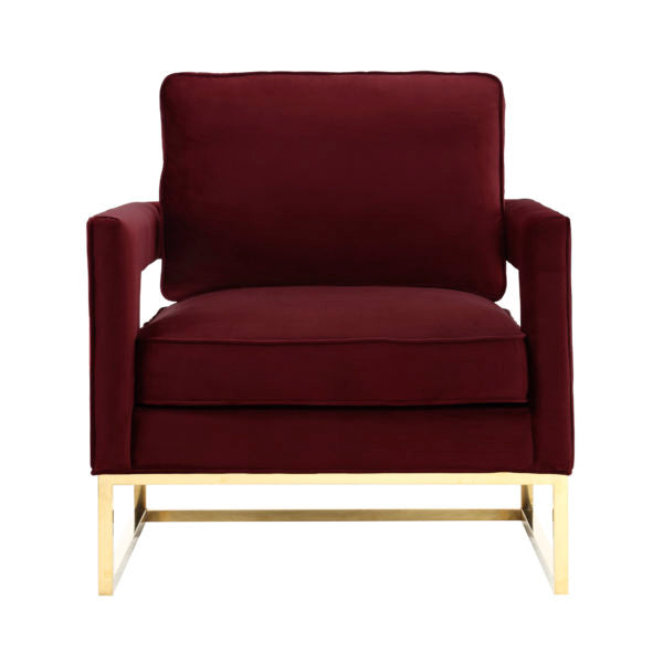 Avery Maroon Velvet Chair - Be Bold Furniture