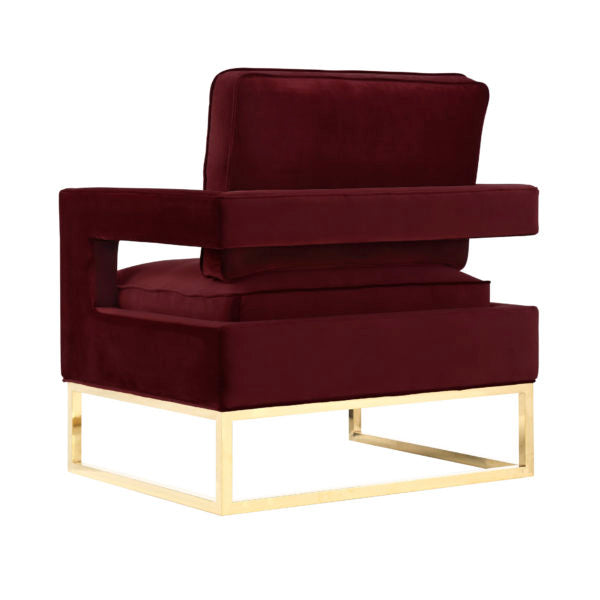 Avery Maroon Velvet Chair - Be Bold Furniture