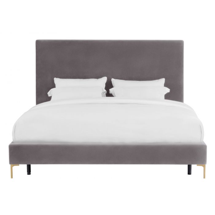 Delilah Grey Velvet Bed - Be Bold Furniture