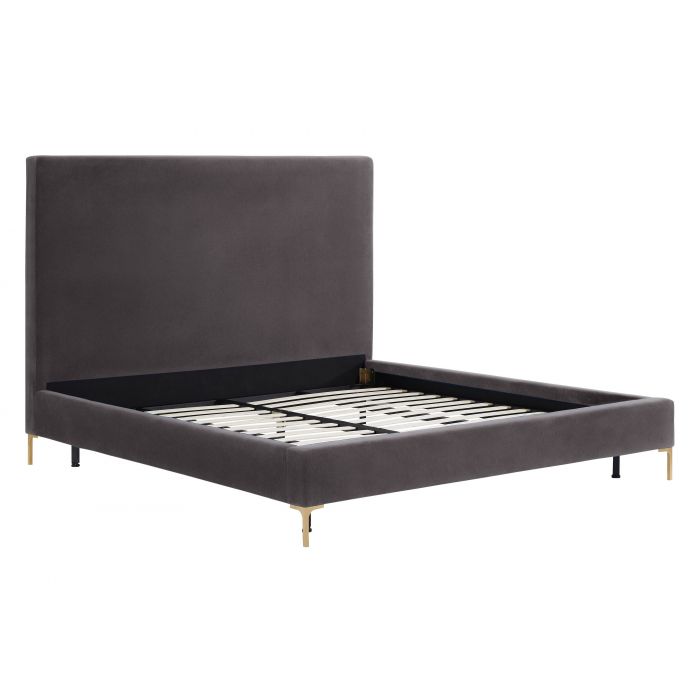 Delilah Grey Velvet Bed - Be Bold Furniture