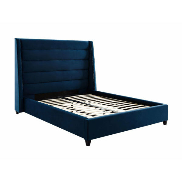 Koah Navy Velvet Bed - Be Bold Furniture