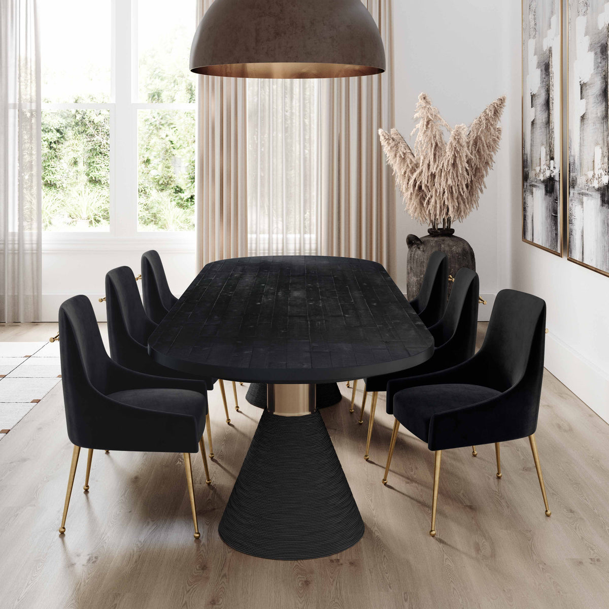 Rishi Black Rope Oval Table - Be Bold Furniture