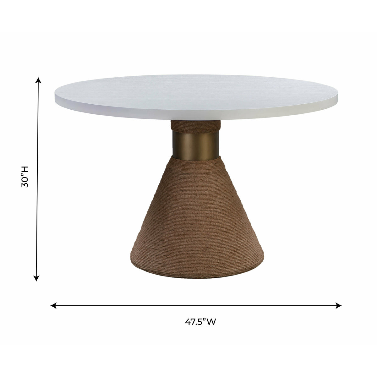 Rishi Natural Rope Round Table White - Be Bold Furniture