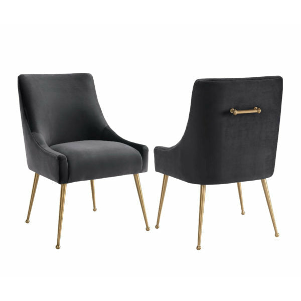 Beatrix Grey Velvet Side Chair - Be Bold Furniture