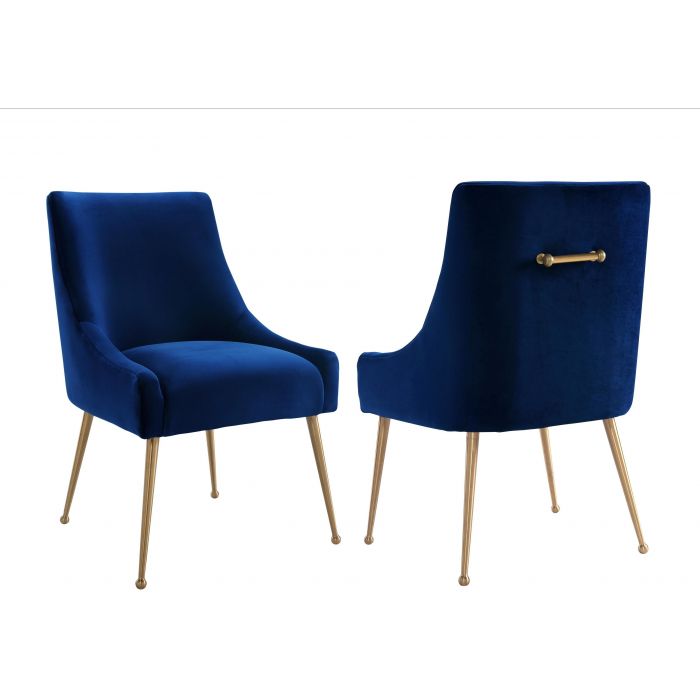 Beatrix Navy Velvet Side Chair - Be Bold Furniture