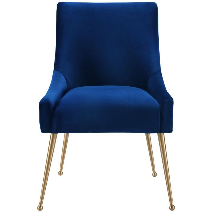 Beatrix Navy Velvet Side Chair - Be Bold Furniture