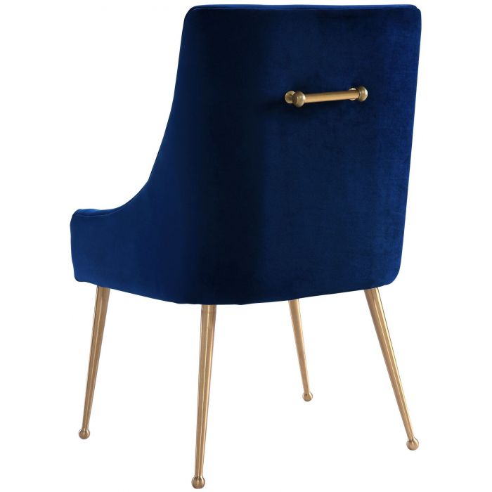 Beatrix Navy Velvet Side Chair - Be Bold Furniture