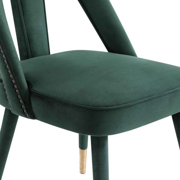 Petra Forest Green Velvet Side Chair - Be Bold Furniture