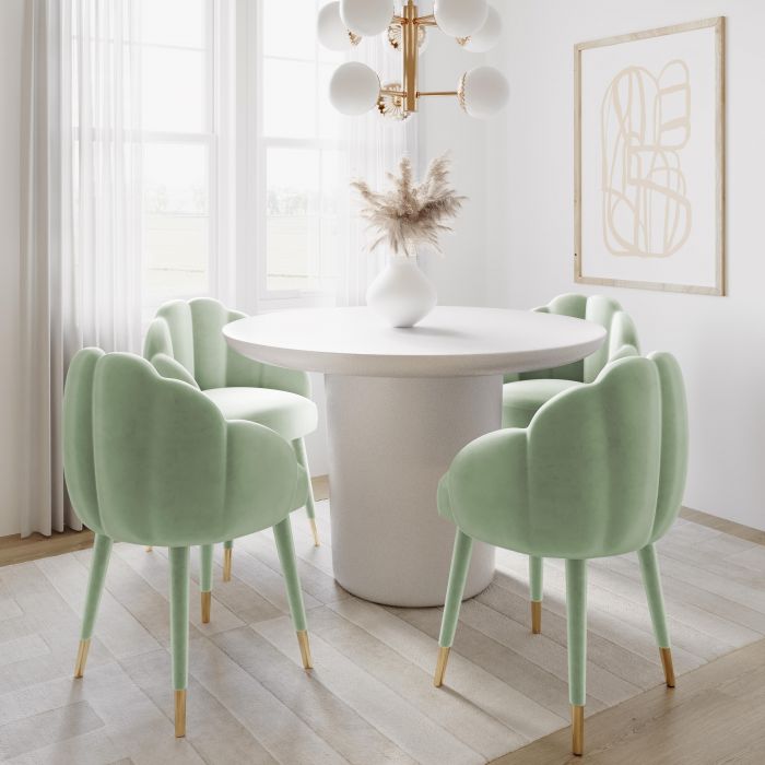 Gardenia Moss Green Velvet Dining Chair - Be Bold Furniture